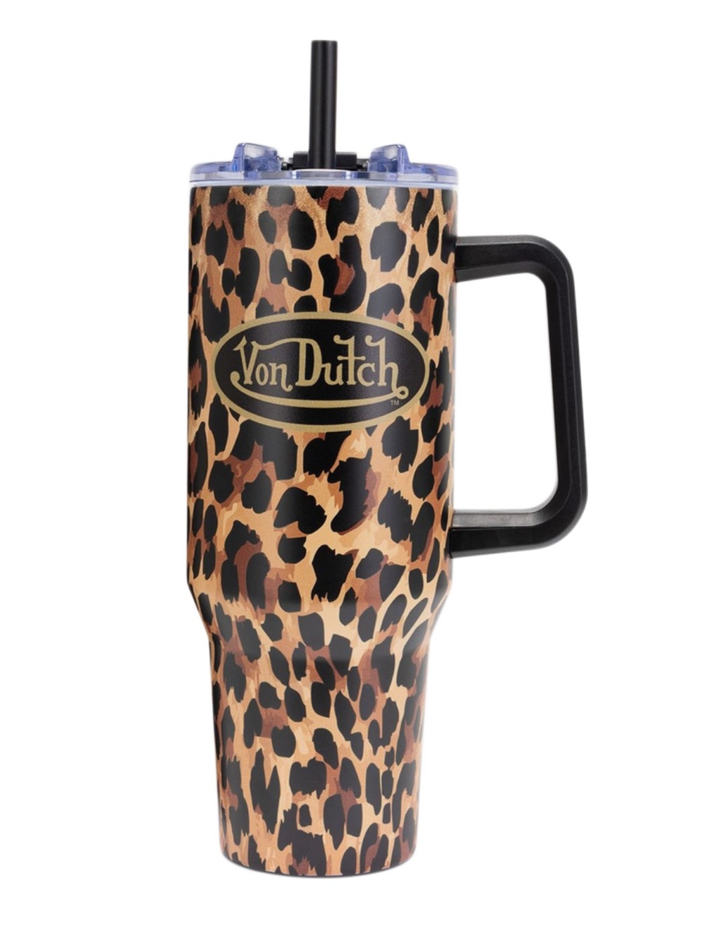 VON DUTCH Leopard Double Walled Insulated Stainless Steel Tumbler